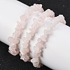 Unisex Chip Natural Rose Quartz Beaded Stretch Bracelets BJEW-S143-09-5