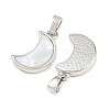 Rack Plating Brass Natural White Shell Pendants KK-U025-06P-01-2