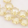 Hexagon Electroplate Full Rainbow Plated Glass Beads Strands EGLA-P015-F01-2