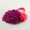 Cute Elastic Baby Headbands Dyed Feather Hair Accessories OHAR-Q002-03-2