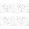 Heart with Paw Print Glass Hotfix Rhinestone FIND-WH0420-127-1