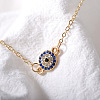 Alloy Rhinestone Evil Eye Double Layer Anklets for Women WGEB246-05-4