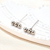 Tarnish Resistant 201 Stainless Steel Beaded Horizontal Bar Stud Earrings with 316 Stainless Steel Pin for Women X-STAS-K238-01P-8