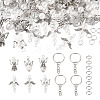 60Pcs 6 Styles Alloy & Glass Pearl Beaded Pendants PALLOY-TAC0162-1