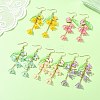 Flower Acrylic Dangle Earrings EJEW-JE06250-1