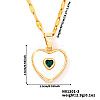 Chic Heart-shaped Brass Clear Cubic Zirconia Pendant Dapped Chain Necklace for Women UE8896-3-1