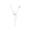 Alloy Crystal Rhinestone Moon Pendant with Star Tassel Necklaces for Women FS-WGD2029-01-5