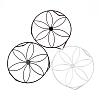  3Pcs 3 Colors Flat Round with Flower Pattern Iron Display Decorations AJEW-NB0002-99-1