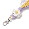 Flower Handmade Macrame Cotton Threads Pendant Decoration HJEW-JM02762-02-4