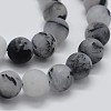 Natural Black Rutilated Quartz Beads Strands X-G-F570-02-8mm-3