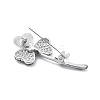 Heart Flower Alloy Crystal Rhinestone Brooches JEWB-C037-07P-3