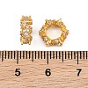 Heartbeat Brass Micro Pave Clear Cubic Zirconia European Beads CU-CBA6A75-22G-3