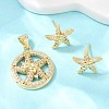 Brass Micro Pave Cubic Zirconia Pendant & Stud Earrings Sets for Women SJEW-F227-01J-G-1