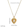 304 Stainless Steel Crystal Rhinestone Textured Geometric Pendant Necklaces for Women WG1D719-05-1