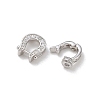 925 Sterling Silver Micro Pave Clear Cubic Zirconia Fold Over Clasps SE-CBAF1B0-07P-3