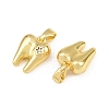 Brass Micro Pave Clear Cubic Zirconia Charms CU-CBAA571-01G-2