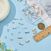 32Pcs 8 Styles Brass Fold Over Clasps KK-FH0007-56-4