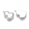 Brass Micro Pave Clear Cubic Zirconia Charms KK-S355-007P-NF-1