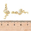 Brass Micro Pave Black Cubic Zirconia Pendants CU-CBA2554-06G-01-3