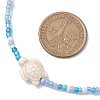 Summer Beach Sea Turtle Dyed Synthetic Turquoise & Glass Seed Beads Beaded Necklaces for Women NJEW-JN05081-02-3