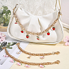 3Pcs 3 Styles Alloy Enamel Flower Cherry Apple Strawberry Charm Alloy Bag Decorative Chains AJEW-CN0006-07-4