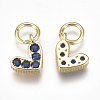 Brass Micro Pave Cubic Zirconia Charms ZIRC-F111-08G-02-2