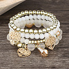 Acrylic & Glass Beaded Stretch Bracelet Sets WG37C2F-02-1