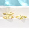 2Pcs 2 Styles Brass Micro Pave Cubic Zirconia Cuff Rings for Women RJEW-S399-03G-2