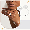 1Pc Resin Imitation Pearl Finger Rings RJEW-LP0002-18S-1