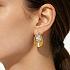 304 Stainless Steel Pave Clear Cubic Zirconia Stud Earrings for Women WG13AAB-03-2