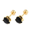 Heart Glass Ear Fake Plugs EJEW-H105-25G-E-5