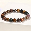 Natural Green Ocean Agate Round Stretch Bracelets for Women PW-WG91270-01-1