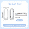 2Pcs 925 Sterling Silver Spring Gate Rings STER-SC0001-58-2
