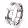 201 Stainless Steel Grooved Finger Ring Settings STAS-WH0039-12F-P-2
