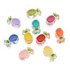 100Pcs 10 Colors Transparent Enamel Acrylic Beads TACR-CD0001-09-2