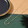 Rack Plating Brass Dapped Chain Necklaces for Women NJEW-H049-04G-3