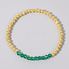 Colorful Birthstone Faceted Bicone & Brass Beaded Stretch Bracelets for Women RJ7989-5-1