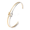 Duo Tone 304 Stainless Steel Knot Open Cuff Bangles for Women SA-CBA2192-05GP-04-4