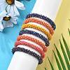 AB Color Plated Faceted Opaque Glass Beads Stretch Bracelets BJEW-S144-003D-4