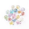 Round Alloy Glass Pendants GLAA-Q051-15mm-06P-2