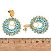 304 Stainless Steel with Glass Seed Beads Stud Earrings EJEW-MZ00761-01-5