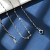 Non-Tarnish 304 Stainless Steel Dapped Chain Necklace for Men Women NJEW-E076-02P-3