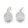 Brass Micro Pave Cubic Zirconia Charms ZIRC-J021-02P-RS-1