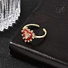 Brass Micro Pave Cubic Zirconia Cuff Open Rings for Women RJEW-B160-09G-3