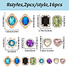 16Pcs 8 Styles Alloy & Rhinestone Shoe Charms FIND-DR0001-57-2