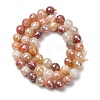 Electroplated Natural Golden Silk Jade Beads Strands G-B191-A06-8mm-4