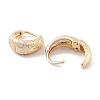 Brass Textured Hoop Earrings KK-B082-23G-2