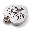 Non-Tarnish 304 Stainless Steel Charms STAS-Y002-05P-3
