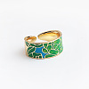 Retro Adjustable Alloy Cubic Zirconia and Enamel Cuff Rings FS-WG5A152-05-1