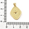 Brass Pave Cubic Zirconia Pendants KK-K302-16G-3
